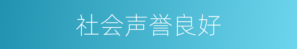 社会声誉良好的同义词