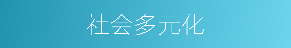 社会多元化的同义词