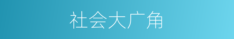 社会大广角的同义词