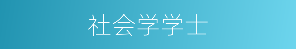 社会学学士的同义词