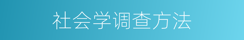 社会学调查方法的同义词