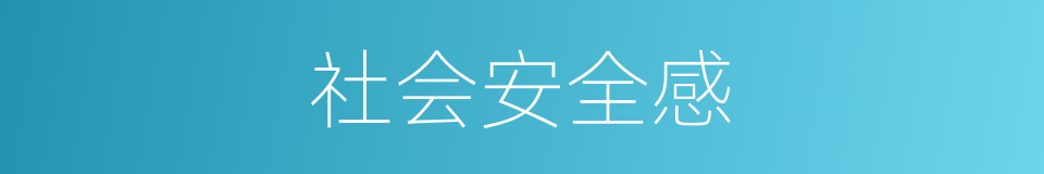 社会安全感的同义词