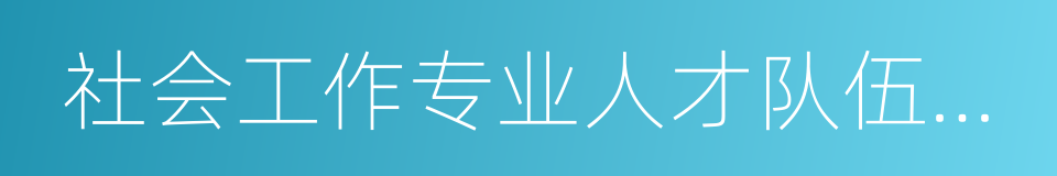 社会工作专业人才队伍建设的同义词