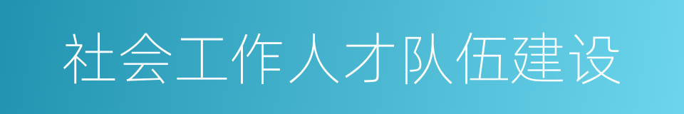 社会工作人才队伍建设的同义词