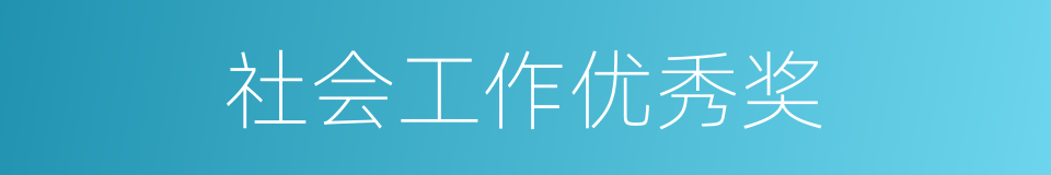 社会工作优秀奖的同义词