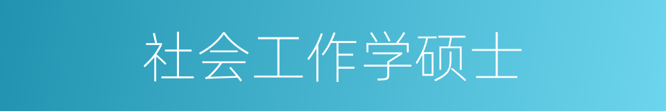 社会工作学硕士的同义词