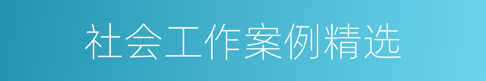 社会工作案例精选的同义词