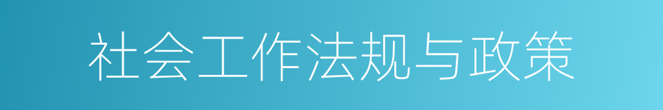 社会工作法规与政策的同义词