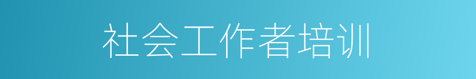 社会工作者培训的同义词