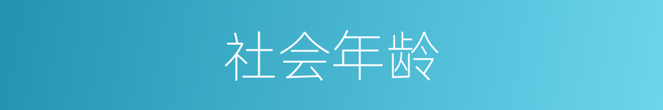 社会年龄的同义词