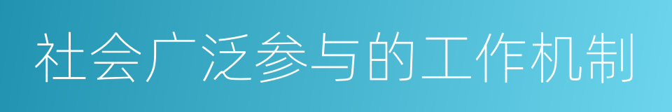 社会广泛参与的工作机制的同义词