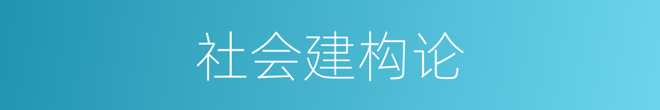 社会建构论的同义词