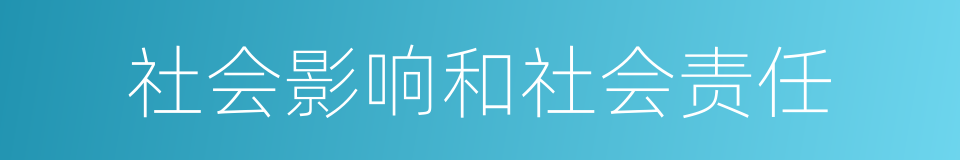 社会影响和社会责任的同义词