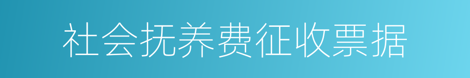 社会抚养费征收票据的同义词