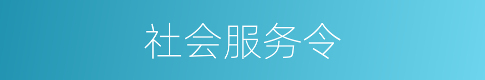 社会服务令的同义词