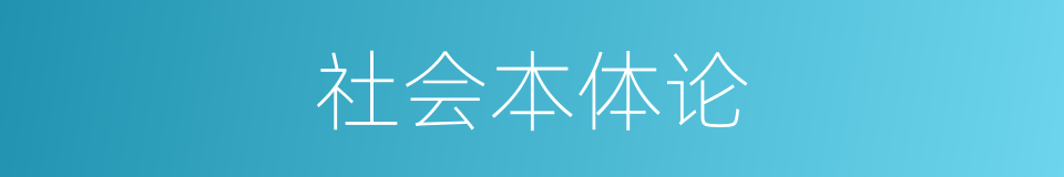 社会本体论的同义词