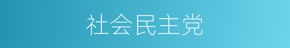 社会民主党的同义词