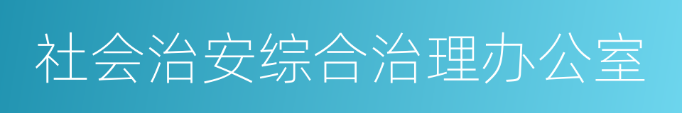 社会治安综合治理办公室的同义词