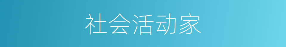 社会活动家的同义词