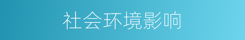 社会环境影响的同义词