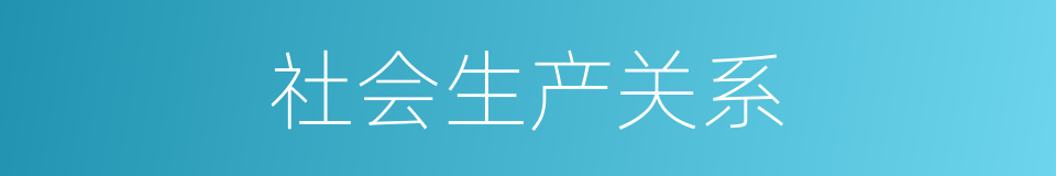 社会生产关系的同义词