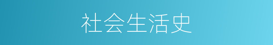 社会生活史的同义词