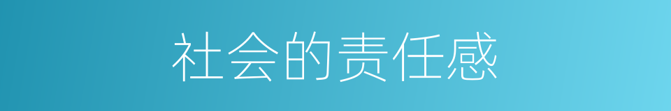 社会的责任感的同义词