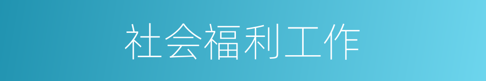 社会福利工作的同义词