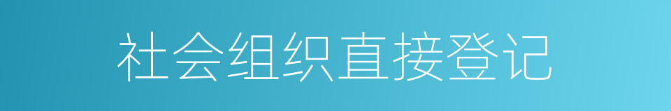 社会组织直接登记的同义词
