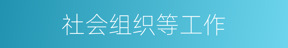 社会组织等工作的同义词