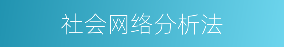 社会网络分析法的同义词