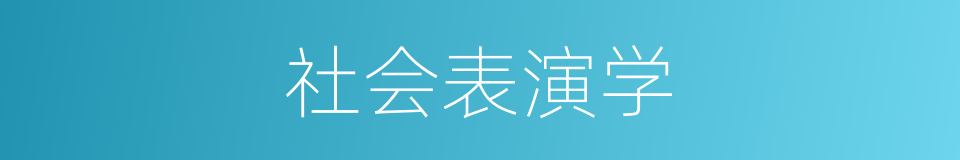 社会表演学的同义词