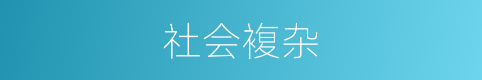 社会複杂的同义词