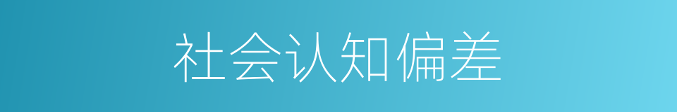 社会认知偏差的同义词