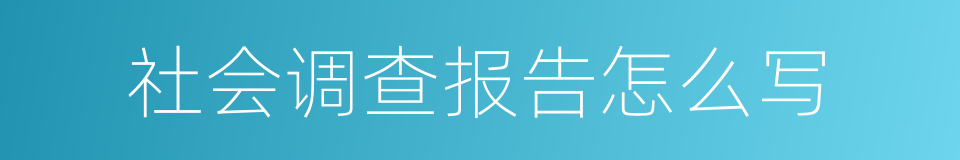 社会调查报告怎么写的同义词