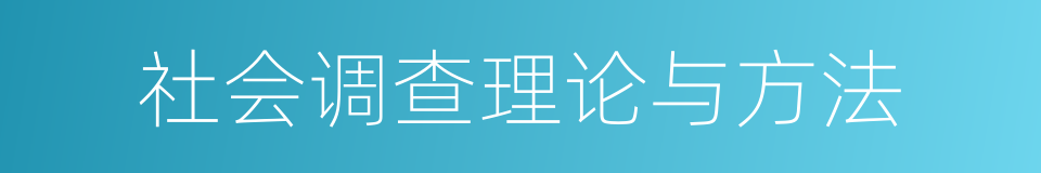 社会调查理论与方法的同义词