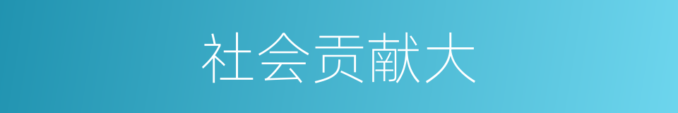 社会贡献大的同义词