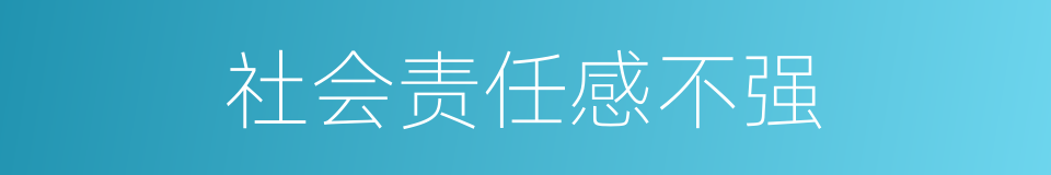 社会责任感不强的同义词