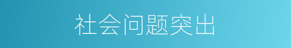 社会问题突出的同义词