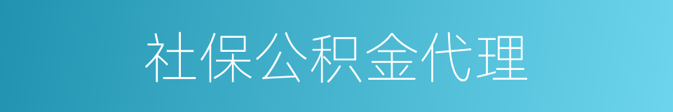 社保公积金代理的同义词