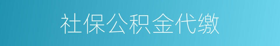 社保公积金代缴的同义词