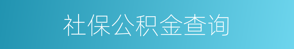 社保公积金查询的同义词