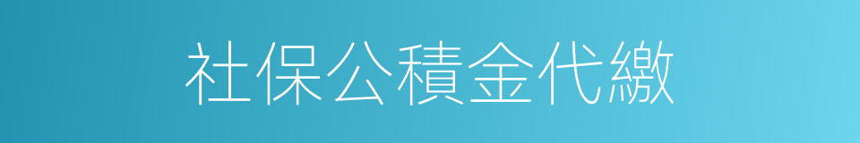 社保公積金代繳的同義詞