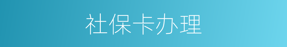 社保卡办理的同义词