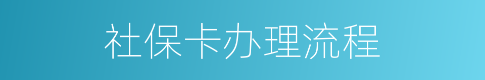 社保卡办理流程的同义词