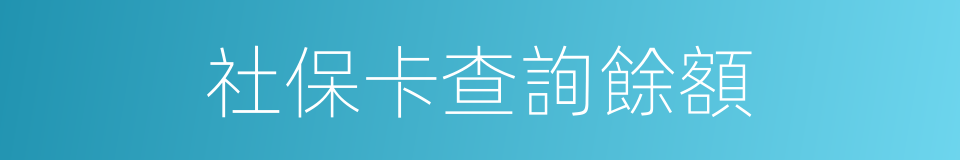 社保卡查詢餘額的同義詞