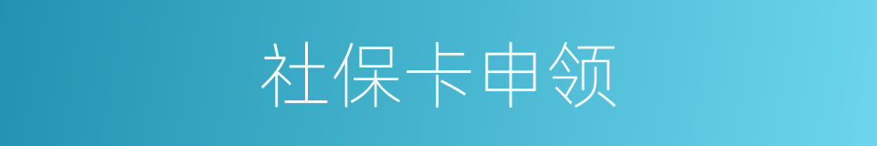 社保卡申领的同义词