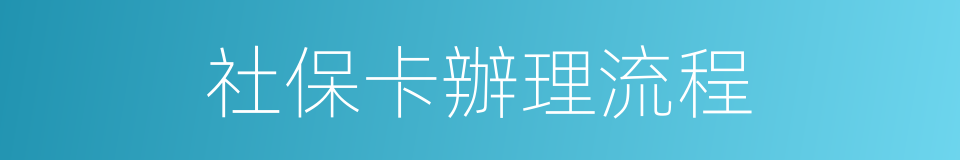 社保卡辦理流程的同義詞