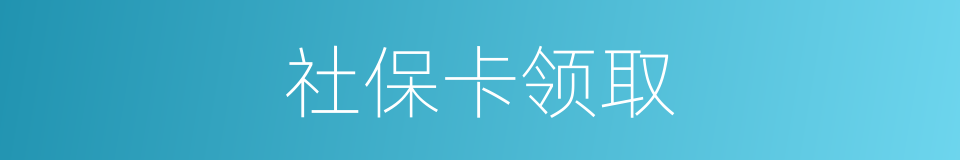 社保卡领取的同义词