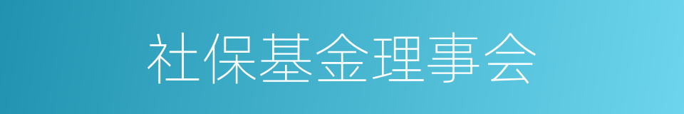 社保基金理事会的同义词